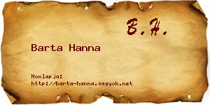 Barta Hanna névjegykártya