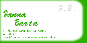hanna barta business card